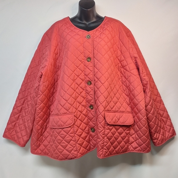 croft & barrow Jackets & Blazers - Croft & Barrow Women's Mineral Red Quilted Jacket Size 4X NWOT